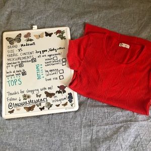 🌈 Madewell Red Ribbed T-Shirt 🌈